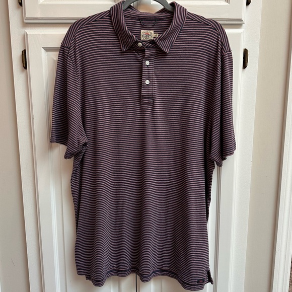 Faherty Men’s Movement Short Sleeve Polo in Spring Storm Stripe Size XL - Picture 2 of 14